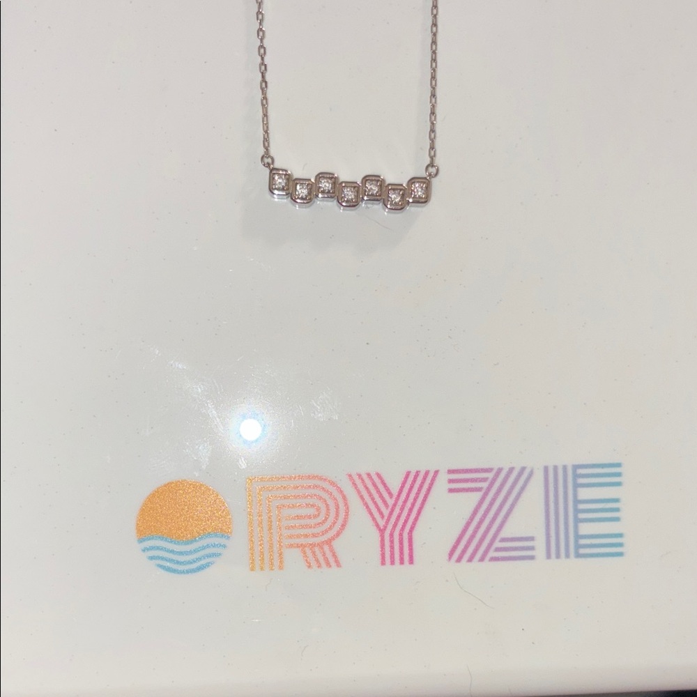 Silver Necklace with Clear Stones